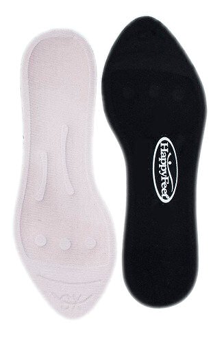 Happy Feet, with the Revolutionary 3-Way Action Design, provides maximum comfort and helps aligning your feet into the proper position. The revolutionary insoles improve elasticity to the arches. This enables the body to properly align and redistributes weight evenly over your feet. HappyFeet massaging insoles put your feet back in their healthy, natural environment