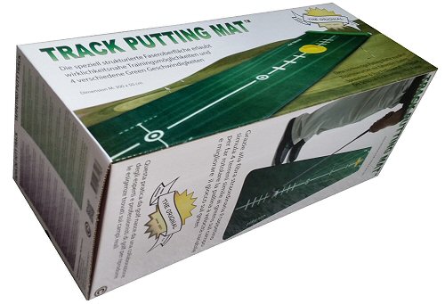 Track Putting Mat store, Putting-Mat, training in golf putt effective, Track Puttingmat increase performance, successful putt training mat, indoor putting aids Putt-Training, golf practicing device to practice putting simulate different green conditions